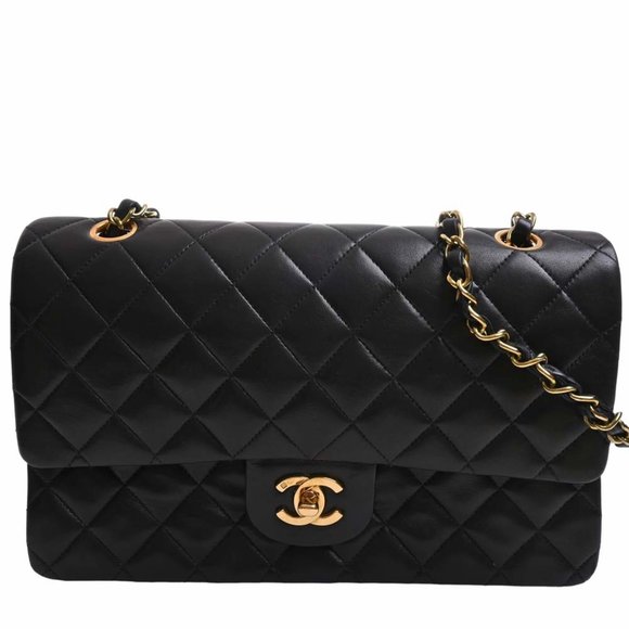 CHANEL 30s lambskin Matelasse COCO Mark Air Pods Case Necklace Shoulder pouch AP1739 black main image 0